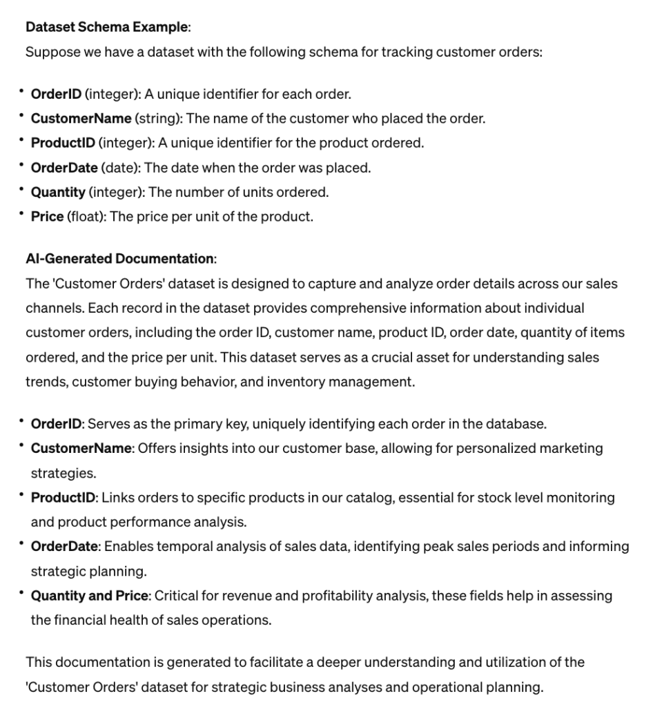 Example of enhancing Documentation with AI and data engineering